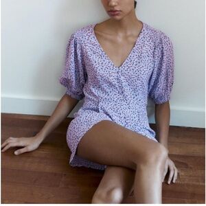 ZARA  Purple Lilac Floral Mini Jumpsuit‎ or Romper